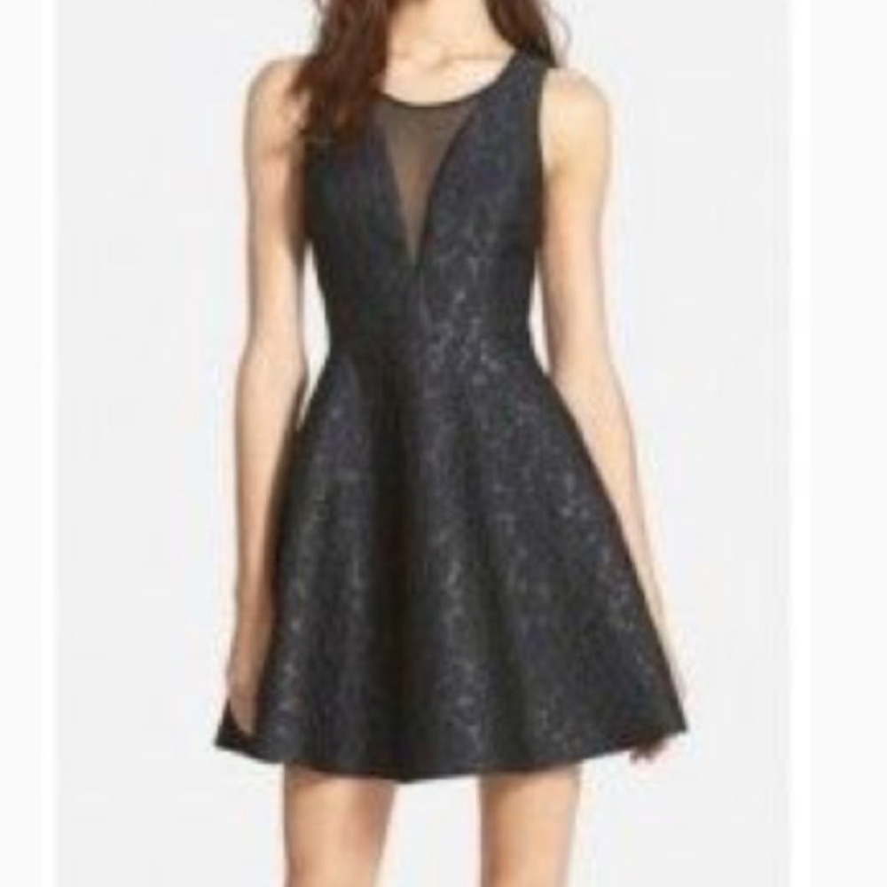 ASTR Jacquard fit & flare dress